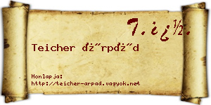 Teicher Árpád névjegykártya